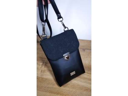 Minibag čierny s čipkou