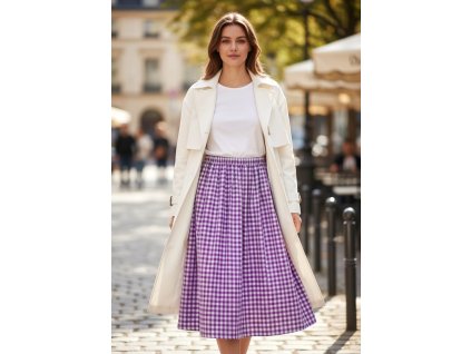 Sukňa karo fialové