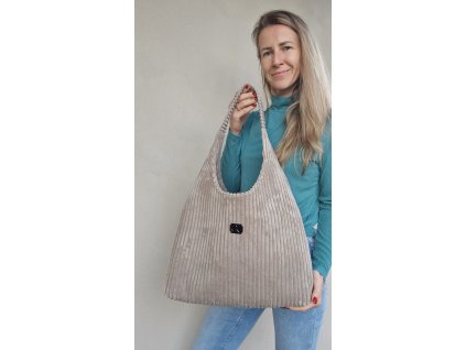 Hobobag kabelka VIOLET menčester béžová