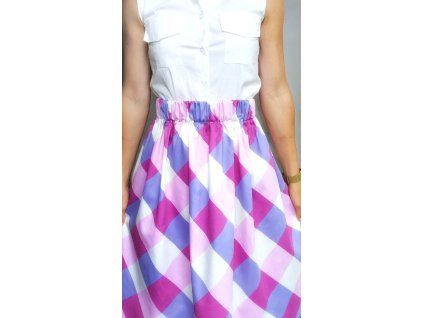 Sukňa ružová kocka