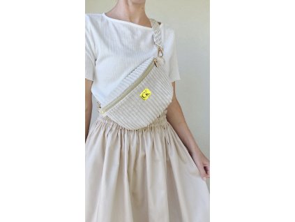 Riasena sukňa z bavlneného saténu béžová