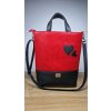 Kabelka SÁRA červeno - čierna srdcia