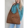 Hobobag kabelka VIOLET imitácia brúsenej kože - hnedá hrdzavá