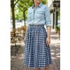 Sukňa karo tmavo modrá