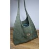 Hobo - boho kabelka imitácia brusenej kože - olivová zelená
