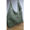 Hobo - boho kabelka imitácia brusenej kože - olivová zelená