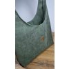 Hobo - boho kabelka imitácia brusenej kože - olivová zelená