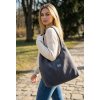 Hobobag kabelka imitácia brúsenej kože - šedá