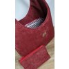Hobobag kabelka imitácia brúsenej kože - červená