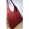 Hobobag kabelka imitácia brúsenej kože - červená