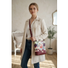 Bordová crossbody kabelka AMÉLIA s kvetmi