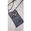 Minibag šedý s kvietkami