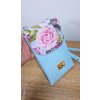 Minibag modrý s ružou