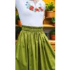Riasena sukňa z bavlneného saténu zelená