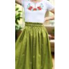 Riasena sukňa z bavlneného saténu zelená