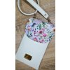 Minibag béžový malé kvietky  Kabelka na mobil