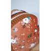 Dámsky menčestrový ruksak DANY v terakota odtieni s kvietkami