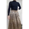 Saténova sukňa s leopardím zvieracím vzorom saténova  Sukňa namieru
