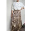 Saténova sukňa s leopardím zvieracím vzorom saténova  Sukňa namieru