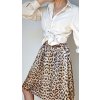 Saténova sukňa s leopardím zvieracím vzorom saténova  Sukňa namieru
