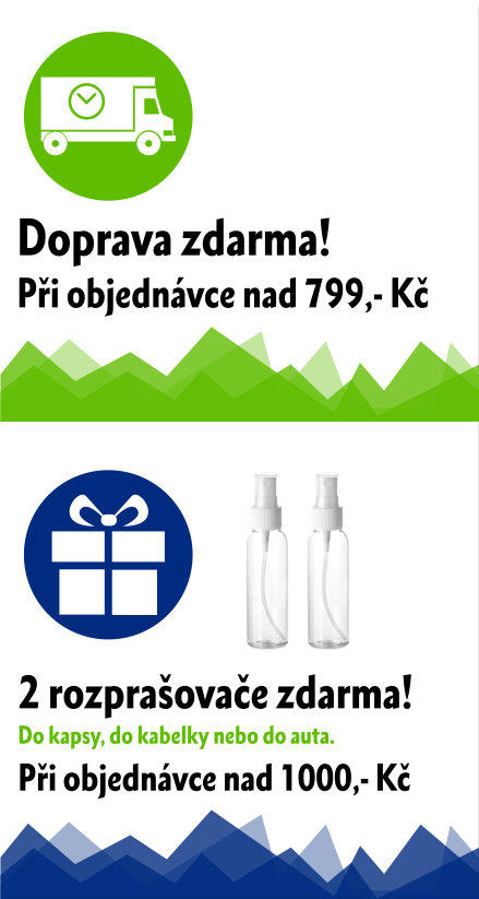 2 lahvičky zdarma! Do kapsy, do kabelky nebo do auta. Při objednávce nad 1000,- Kč