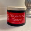 Svíčka 1 ks: „Will you be my Valentine?“ (červená)