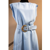 letni spolecenske saty sifonove svetle modre pasek vystrih ke krku trictvrtecni 11