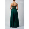 spolecenske maturitni saty tmave zelena dlouha sukne koralky tenka raminka 2