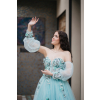 avalon tyrkysove spolecenske maturitni saty objemna tylova sukne krajka odnimatelne rukavy 1