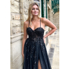 spolecenske plesove maturitni saty cerne trpytive posete flitry glitry korzet tenka raminka christian koehlert