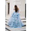 svetle modre modrosedive spolecenske maturitni saty objemna tylova sukne poseta krajkou s volany krajka na korzetu spadla raminka bohate zdobeny korzet 1
