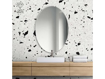 Zrkadlo Oval Opti white - Glamour Design 1