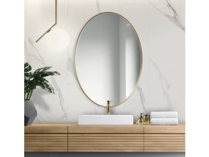 Zrkadlo Scandi slim owal gold - Glamour Design 1