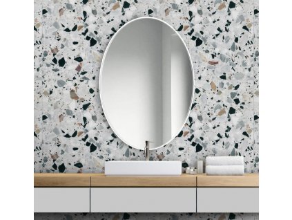 Zrkadlo Scandi slim owal white - Glamour Design 1