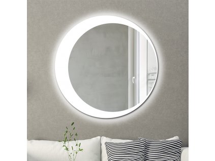 Zrcadlo do kúpelne s LED - Moony White LED - b%C3%ADla - Kulaté