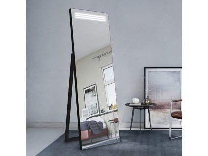 Moderné zrcadlo - Apento Black LED - Černa - Obdélníkové