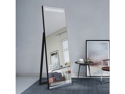 Moderné zrcadlo - Otriz Black LED - Černa - Obdélníkové
