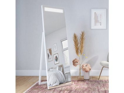 Moderné zrcadlo - Apento White LED - b%C3%ADla - Obdélníkové