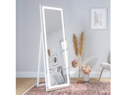 Moderné zrcadlo - Hedera LED White - b%C3%ADla - Obdélníkové