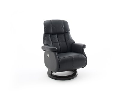 Otočné křeslo Calgary Comfort XL černé 64037SX5 Černá Dřevo;Kůže 3