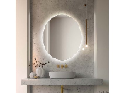 Dekorativní osvětlené zrcadlo Grand Mono jako elegantní doplněk do koupelny. GieraDesign.