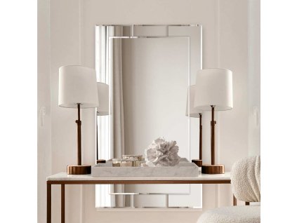 Zkosené zrcadlo Adena je krásnou dekorací do moderního obývacího pokoje.