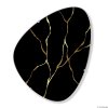 Dekoracyjne lustro w stylu mid century modern, obly nieregularny ksztalt, mocowane na trzech metalowych uchwytach Fly Kintsugi GieraDesign