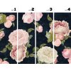 Roses dark blue (Funkcia Vinyl on textured non-woven fabric linen)