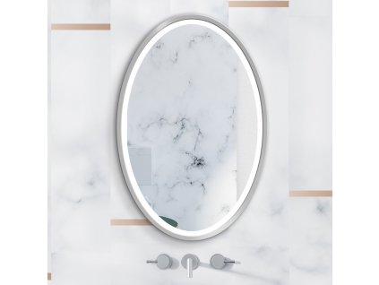 Zrkadlo do kúpelne s LED - Nordic Oval Silver LED - Strieborná - Oválne