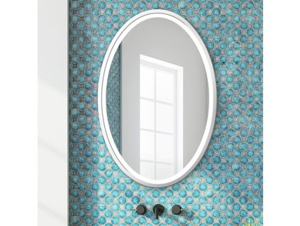 Zrkadlo do kúpelne s LED - Nordic Oval White LED - Biela - Oválne