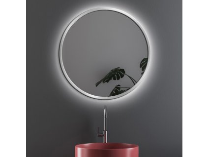 Zrkadlo do kúpelne s LED - Nordic Silver LED - Strieborná - Okrúhle