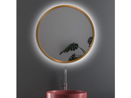 Zrkadlo do kúpelne s LED - Nordic Gold LED - Zlatá - Okrúhle