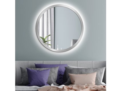 Zrkadlo do kúpelne s LED - Balde Silver LED - Strieborná - Okrúhle