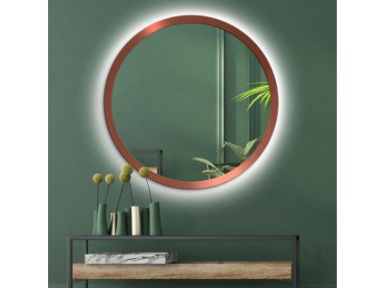 Zrkadlo do kúpelne s LED - Balde Copper LED - Medená - Okrúhle